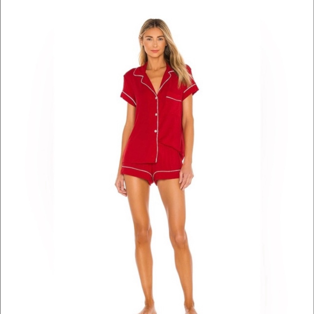 Eberjey Gisele TENCEL™ Modal Shortie Short PJ Set.Haute Red. Size XS